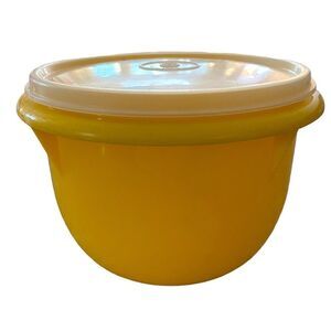 Vintage Tupperware Harvest Yello Bowl With Lid